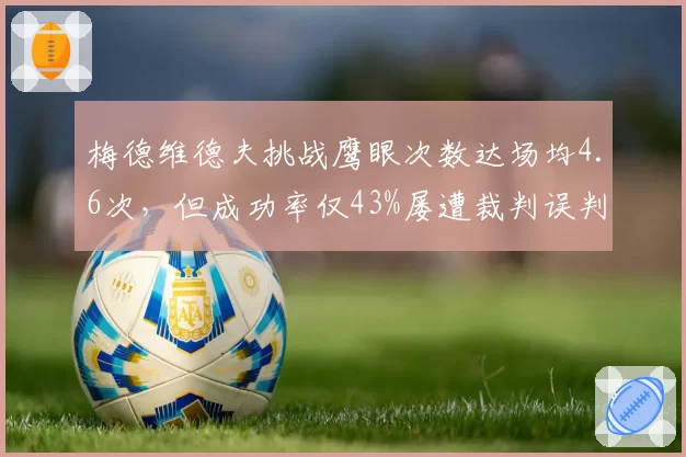 梅德维德夫挑战鹰眼次数达场均4.6次，但成功率仅43%屡遭裁判误判