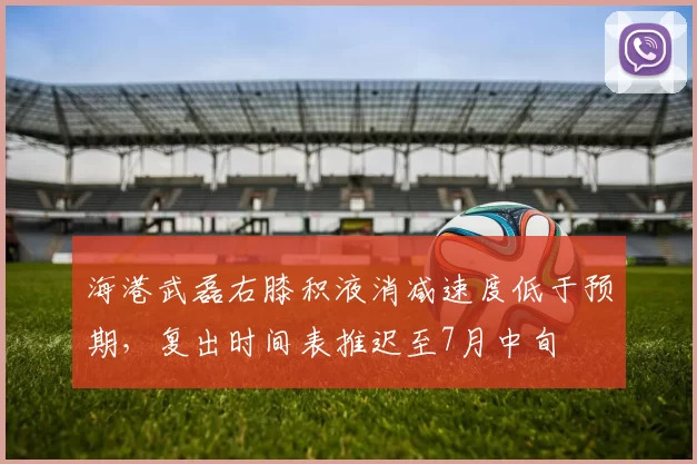 海港武磊右膝积液消减速度低于预期，复出时间表推迟至7月中旬